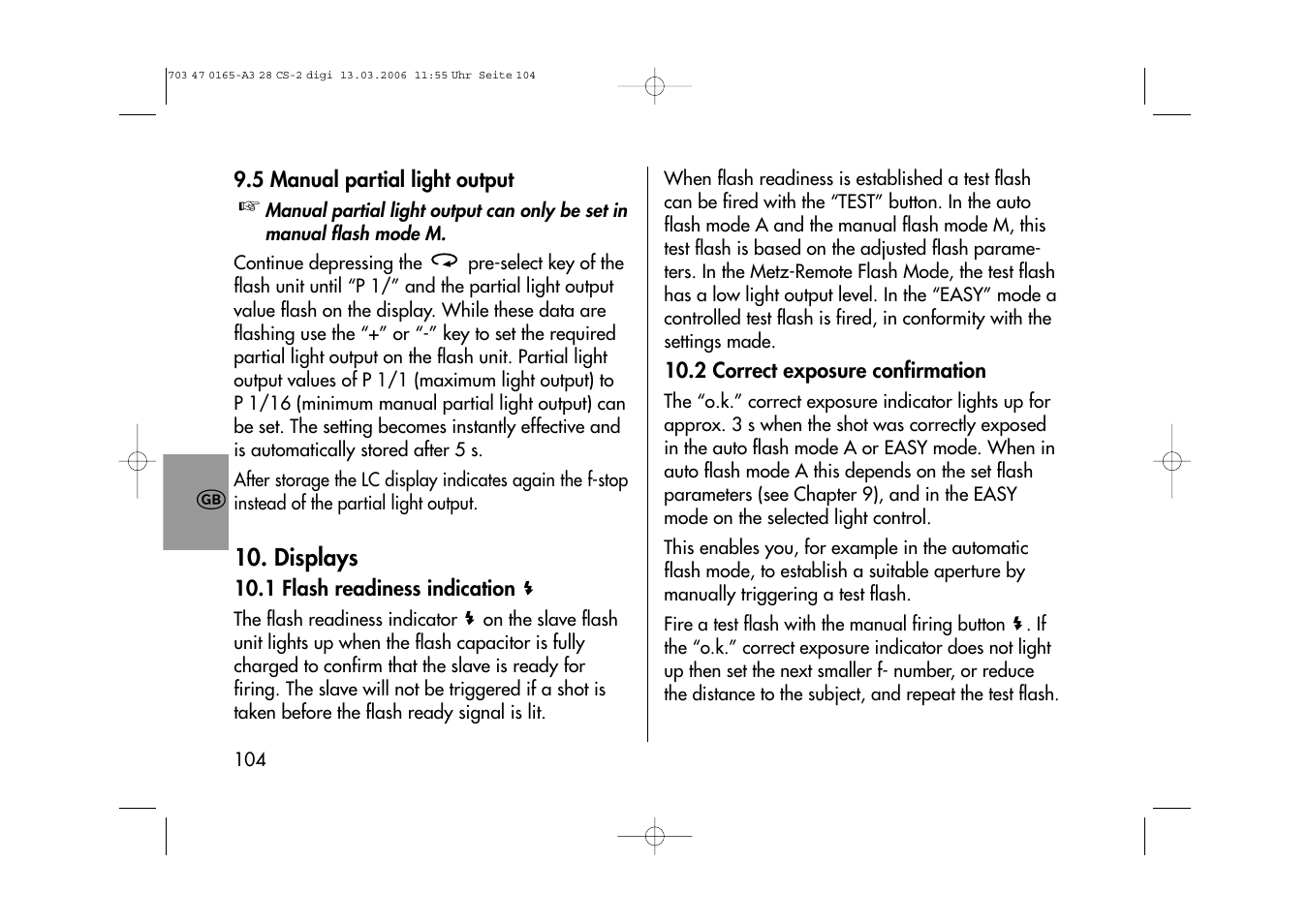 Metz MECABLITZ 28 CS-2 digital User Manual | Page 104 / 176