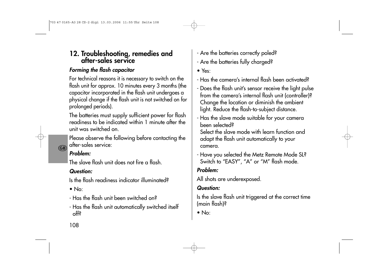 Metz MECABLITZ 28 CS-2 digital User Manual | Page 108 / 176