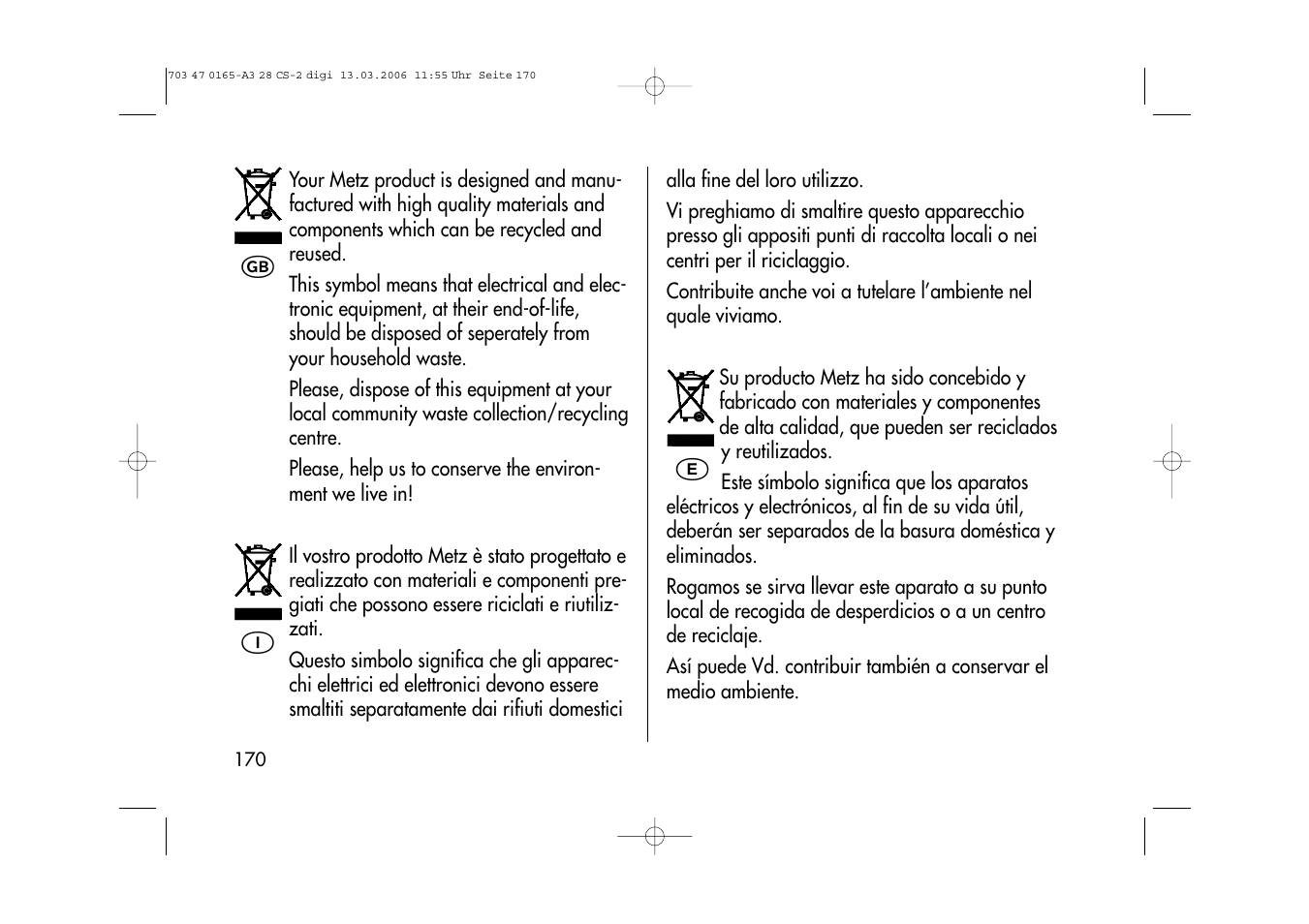 Kö c | Metz MECABLITZ 28 CS-2 digital User Manual | Page 170 / 176