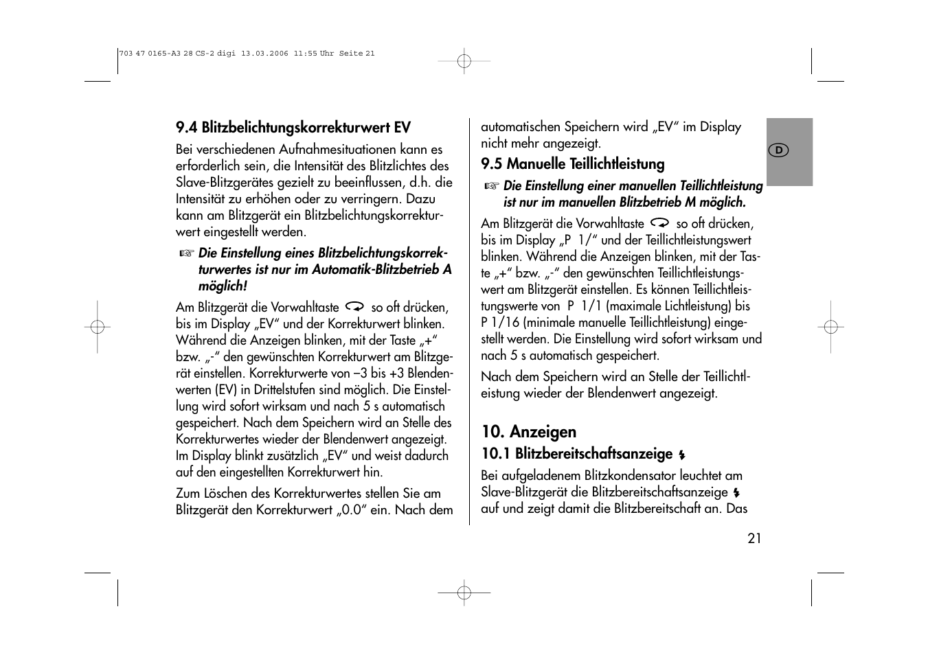 Metz MECABLITZ 28 CS-2 digital User Manual | Page 21 / 176