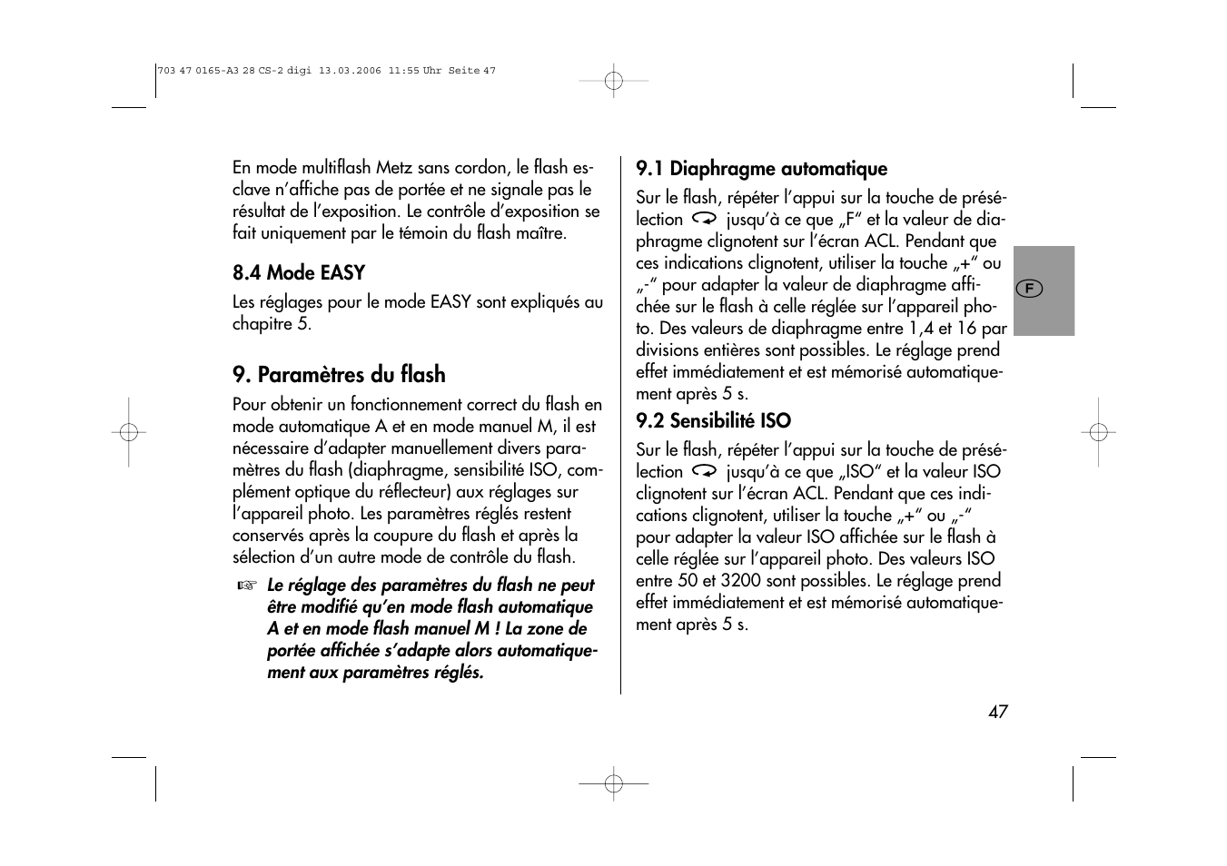 Metz MECABLITZ 28 CS-2 digital User Manual | Page 47 / 176