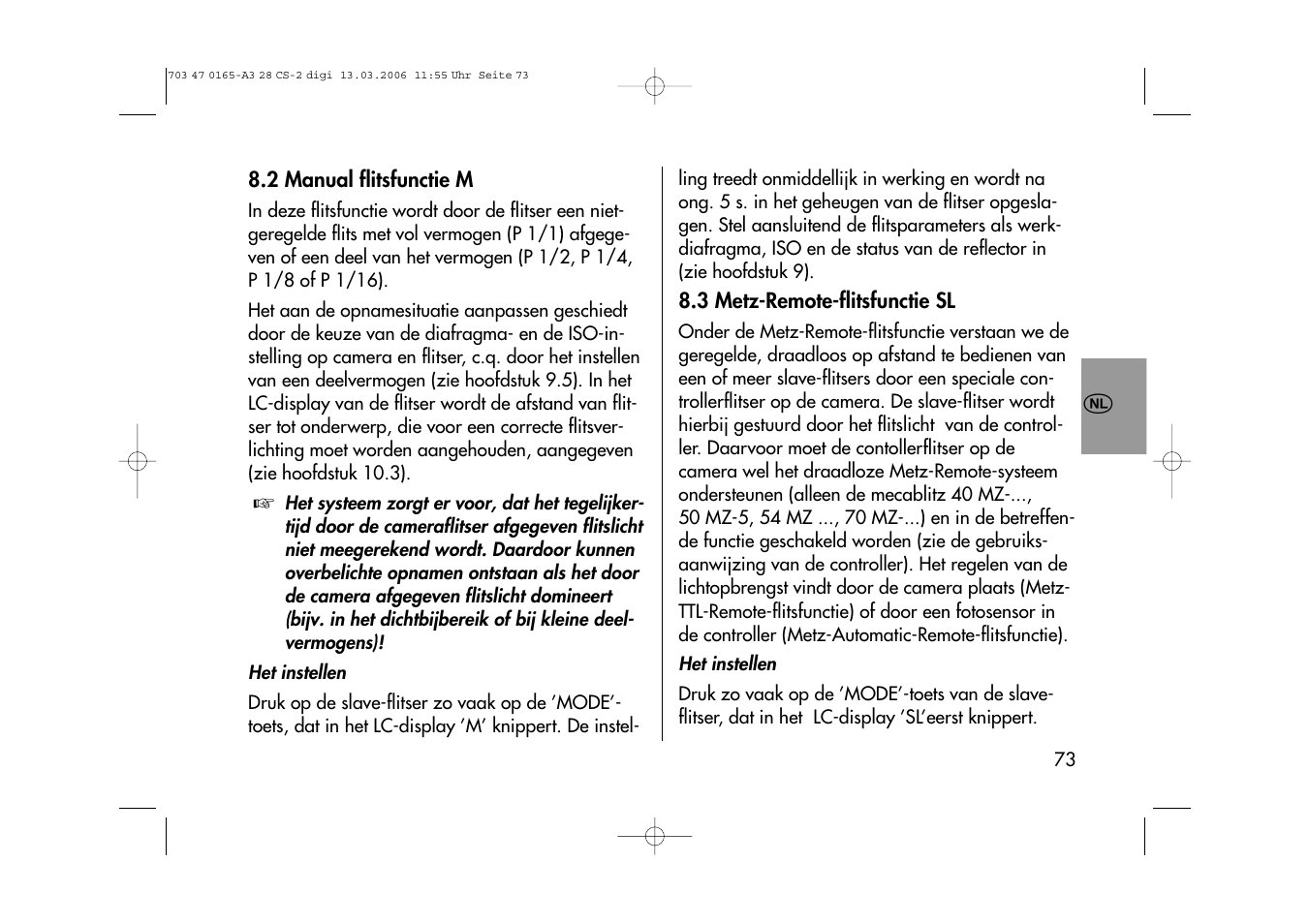 Metz MECABLITZ 28 CS-2 digital User Manual | Page 73 / 176