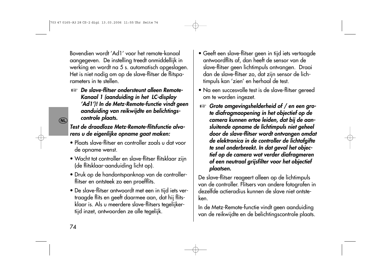 Metz MECABLITZ 28 CS-2 digital User Manual | Page 74 / 176