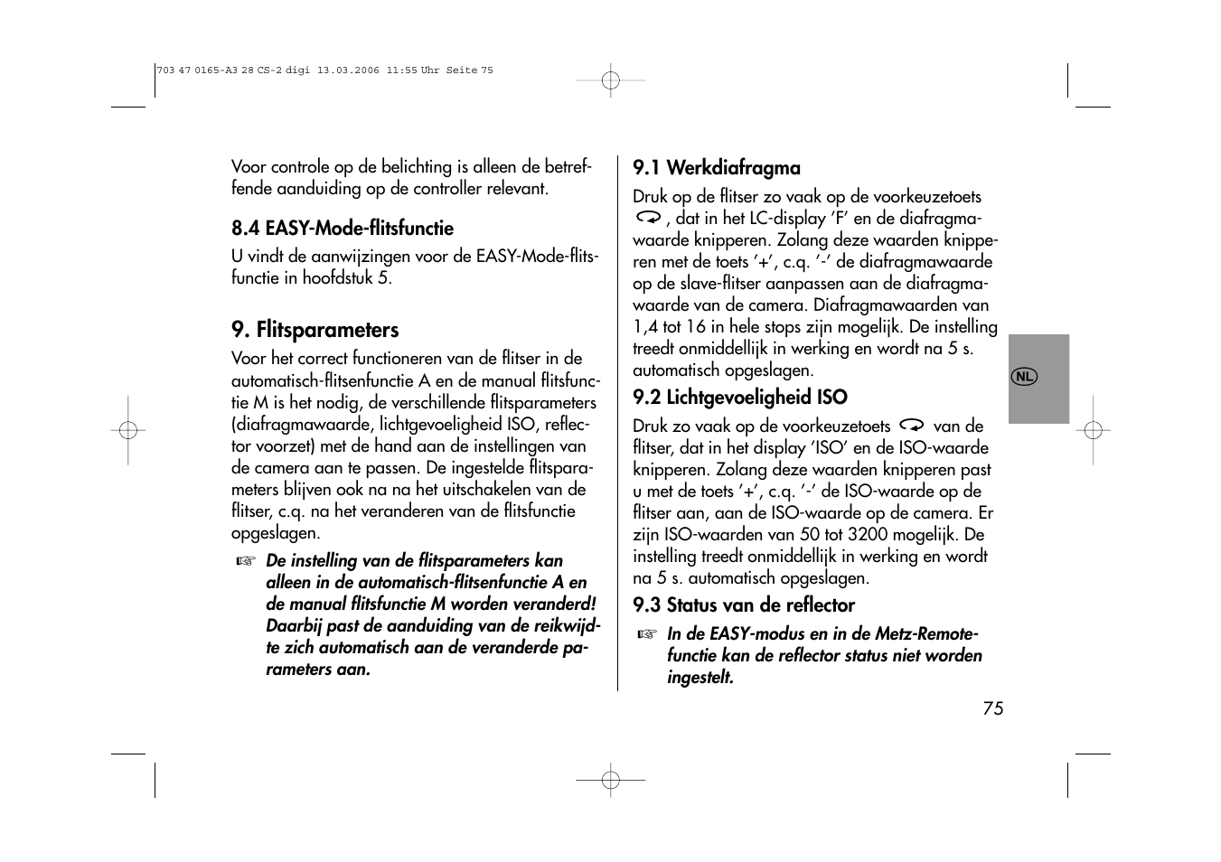 Metz MECABLITZ 28 CS-2 digital User Manual | Page 75 / 176