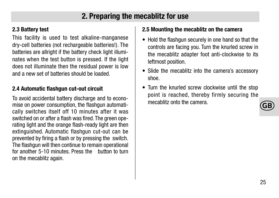 Metz MECABLITZ 28 AF-4 Minolta User Manual | Page 25 / 76