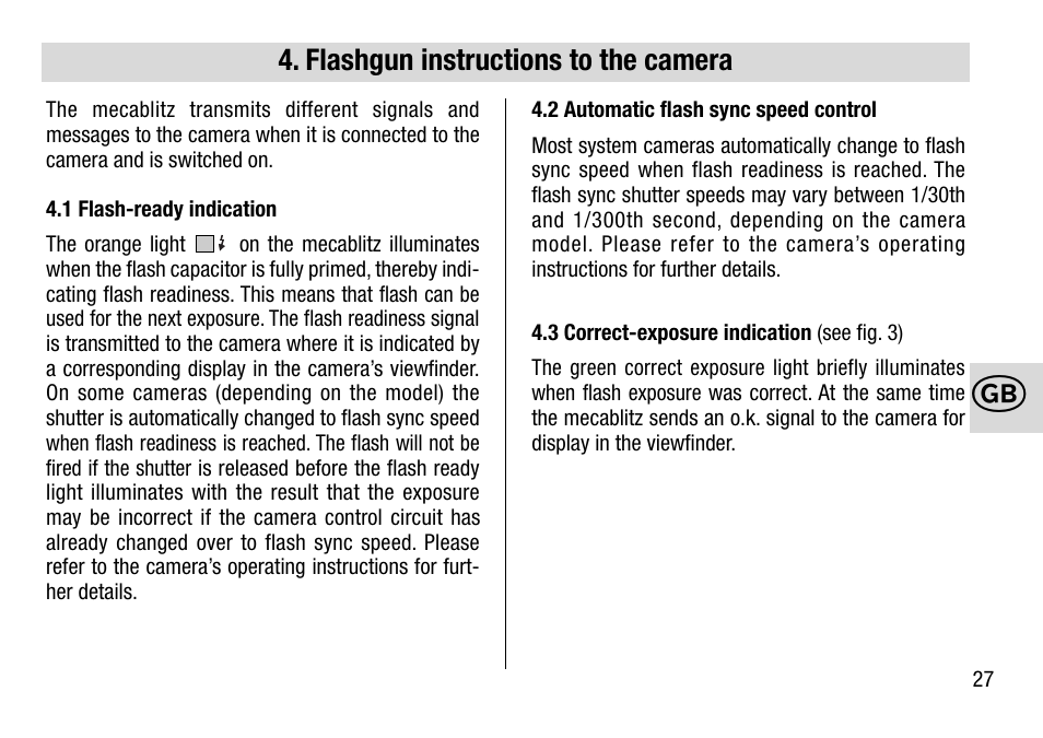 Metz MECABLITZ 28 AF-4 Minolta User Manual | Page 27 / 76