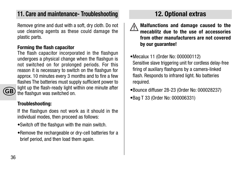 Metz MECABLITZ 28 AF-4 Minolta User Manual | Page 36 / 76