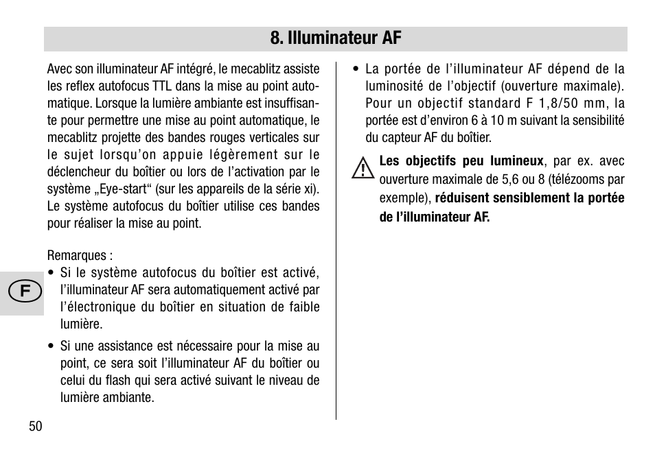 Metz MECABLITZ 28 AF-4 Minolta User Manual | Page 50 / 76