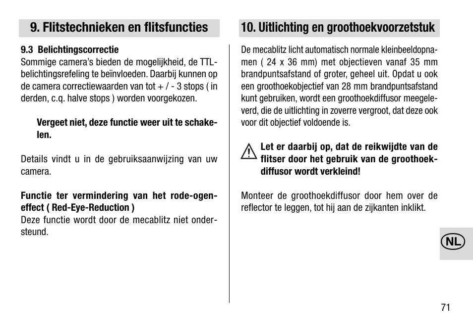 Metz MECABLITZ 28 AF-4 Minolta User Manual | Page 71 / 76