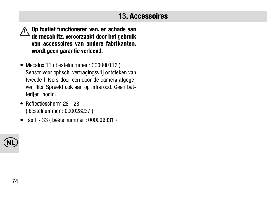 Metz MECABLITZ 28 AF-4 Minolta User Manual | Page 74 / 76