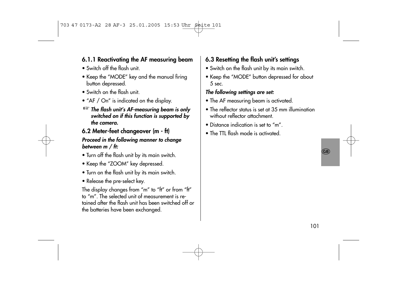 Metz MECABLITZ 28 AF-3 digital User Manual | Page 101 / 162