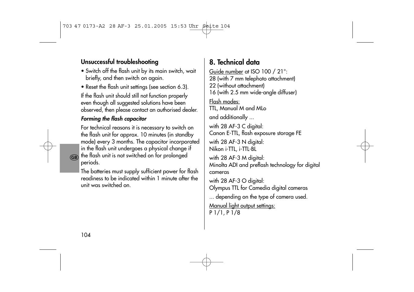 Metz MECABLITZ 28 AF-3 digital User Manual | Page 104 / 162