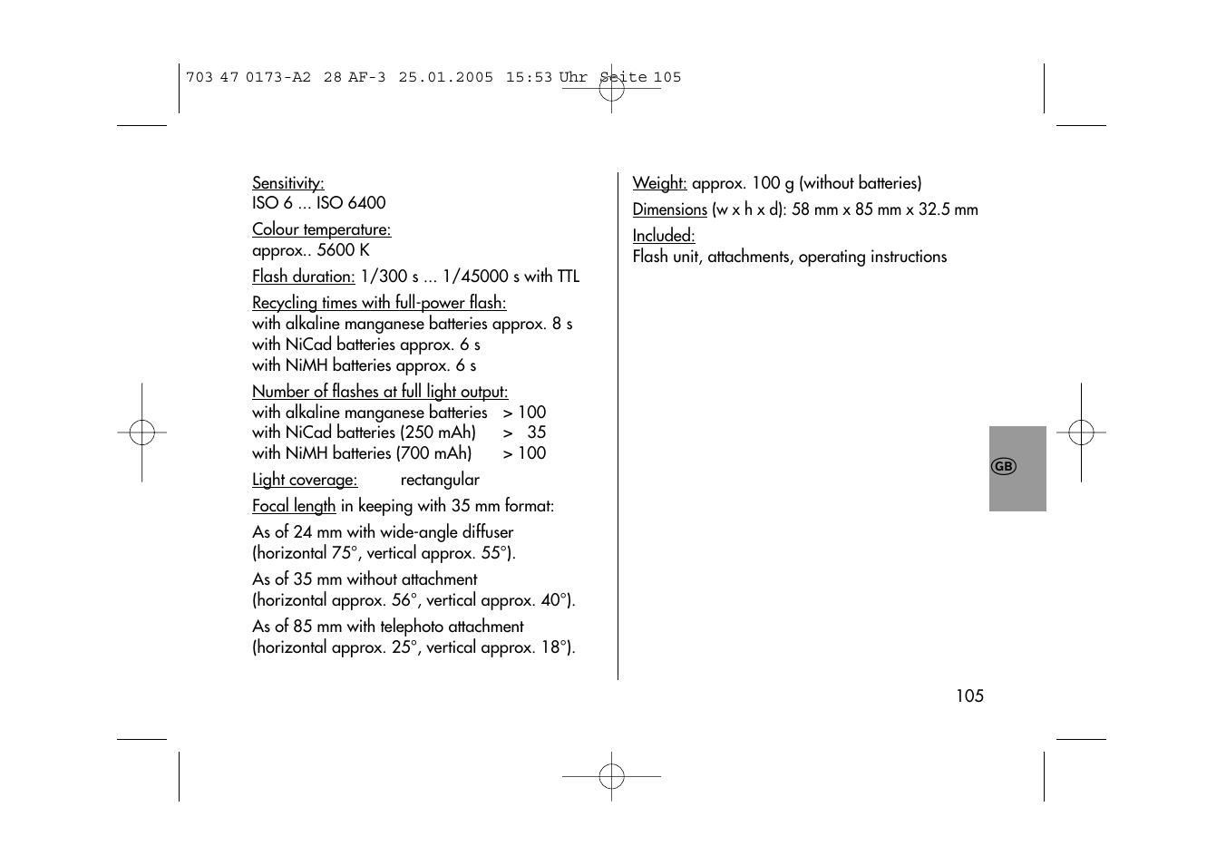 Metz MECABLITZ 28 AF-3 digital User Manual | Page 105 / 162