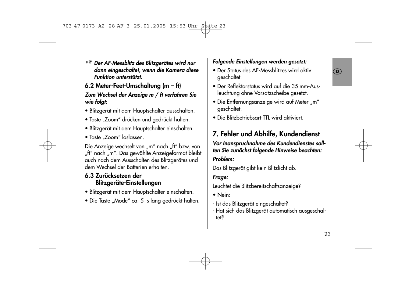 Metz MECABLITZ 28 AF-3 digital User Manual | Page 23 / 162