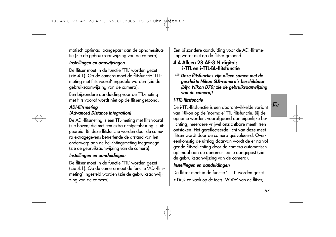 Metz MECABLITZ 28 AF-3 digital User Manual | Page 67 / 162