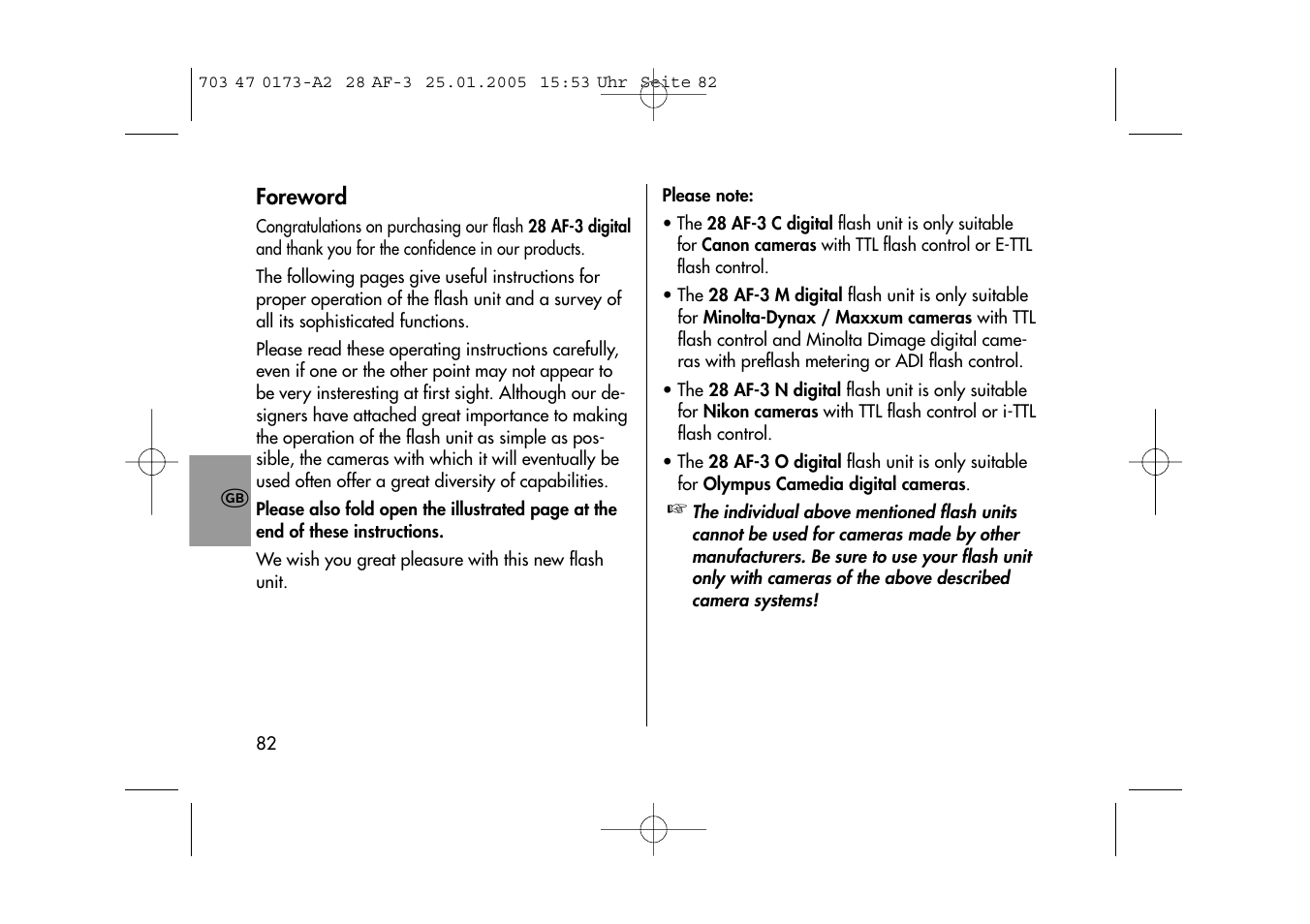 Metz MECABLITZ 28 AF-3 digital User Manual | Page 82 / 162