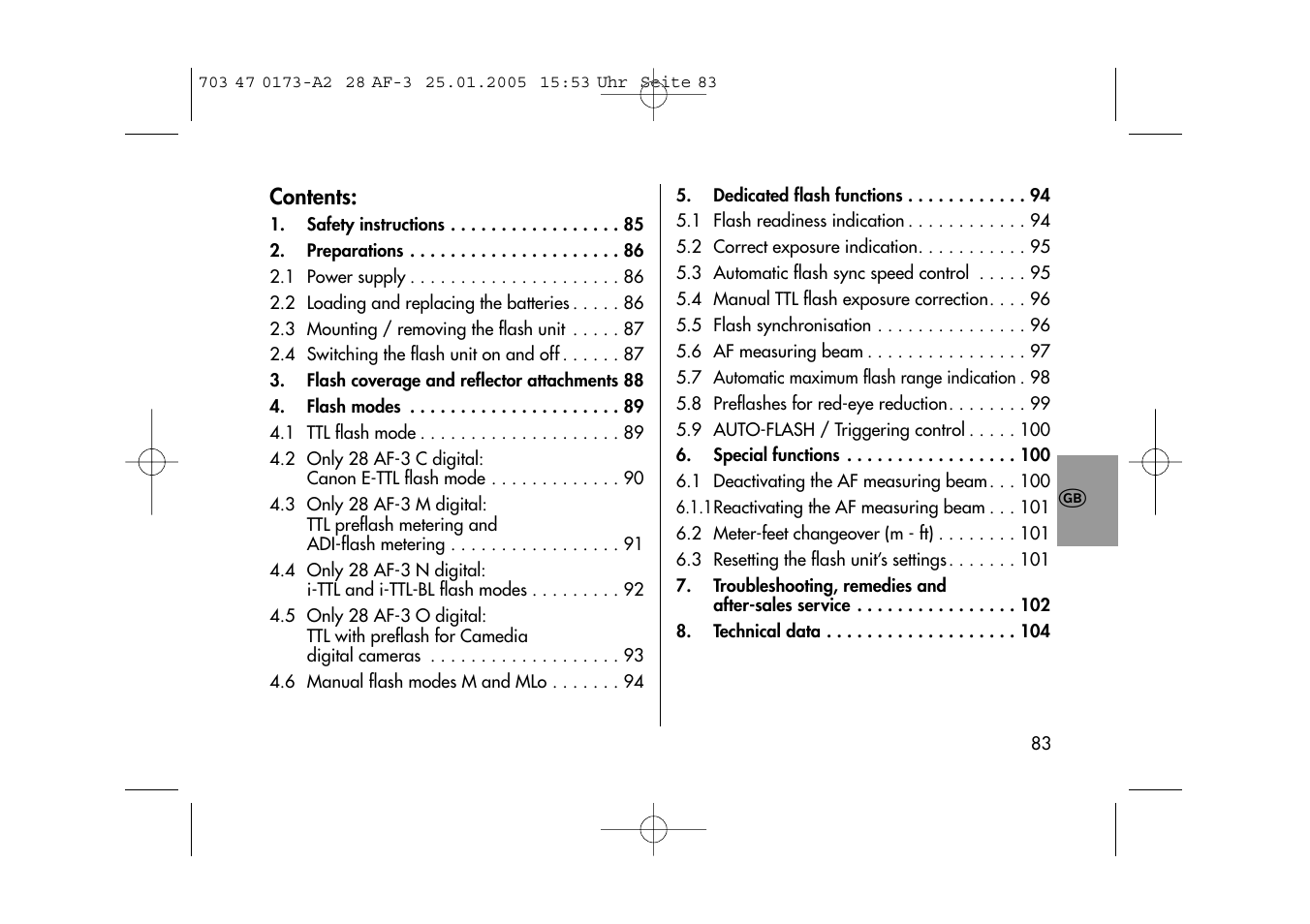 Metz MECABLITZ 28 AF-3 digital User Manual | Page 83 / 162