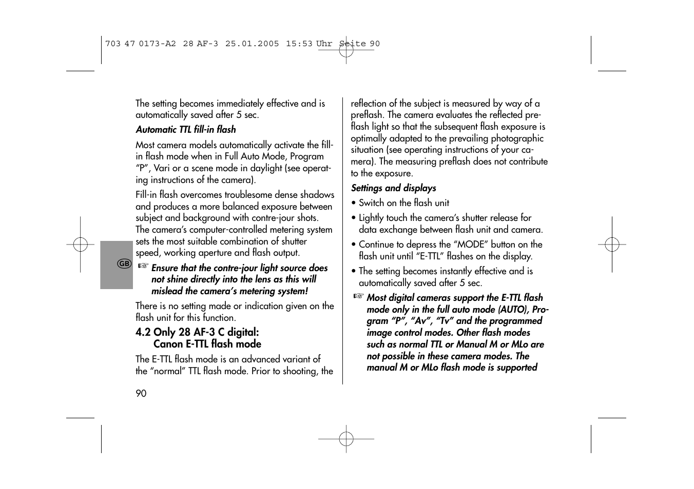 Metz MECABLITZ 28 AF-3 digital User Manual | Page 90 / 162