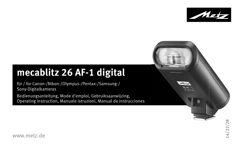 Metz MECABLITZ 26 AF-1 digital User Manual | 164 pages