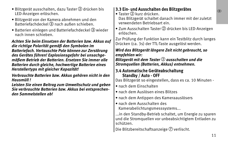 Metz MECABLITZ 26 AF-1 digital User Manual | Page 11 / 164