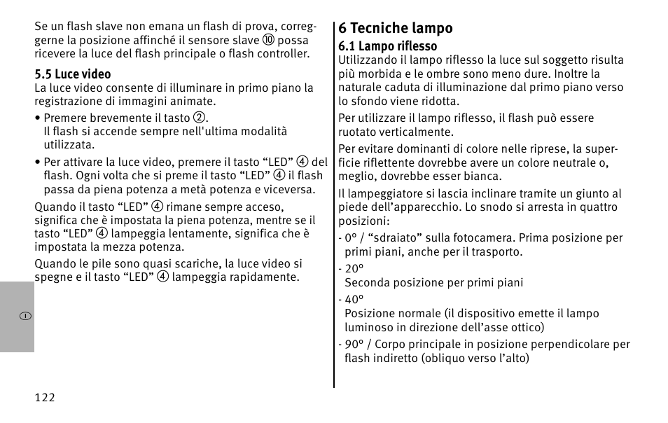 6 tecniche lampo | Metz MECABLITZ 26 AF-1 digital User Manual | Page 122 / 164