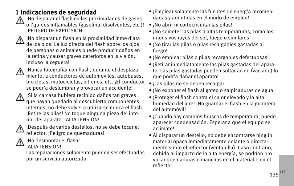 C1 indicaciones de seguridad | Metz MECABLITZ 26 AF-1 digital User Manual | Page 135 / 164
