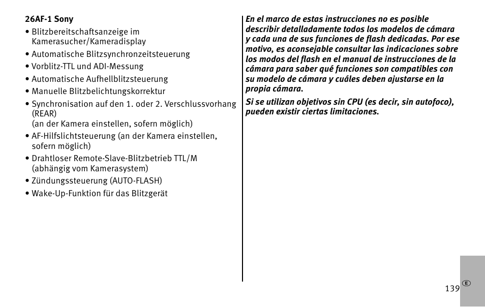 Metz MECABLITZ 26 AF-1 digital User Manual | Page 139 / 164