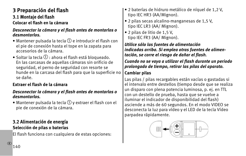 C3 preparación del flash | Metz MECABLITZ 26 AF-1 digital User Manual | Page 140 / 164