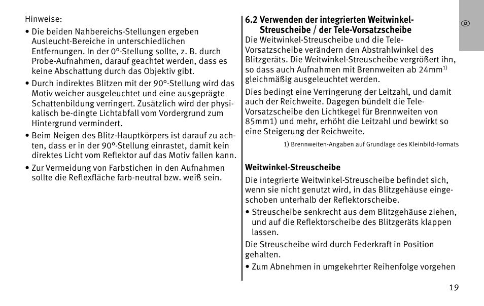 Metz MECABLITZ 26 AF-1 digital User Manual | Page 19 / 164