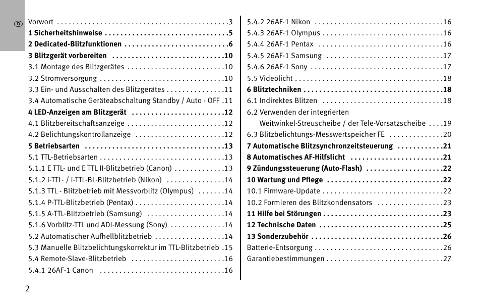 Metz MECABLITZ 26 AF-1 digital User Manual | Page 2 / 164