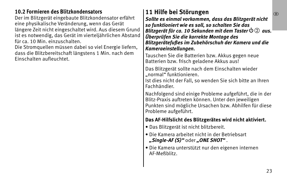 Metz MECABLITZ 26 AF-1 digital User Manual | Page 23 / 164