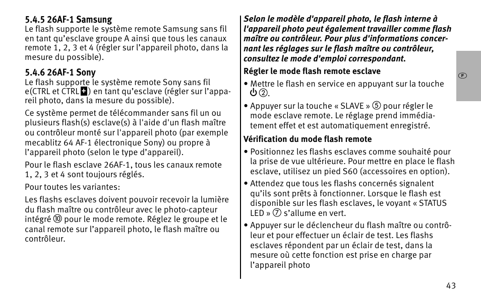 Metz MECABLITZ 26 AF-1 digital User Manual | Page 43 / 164
