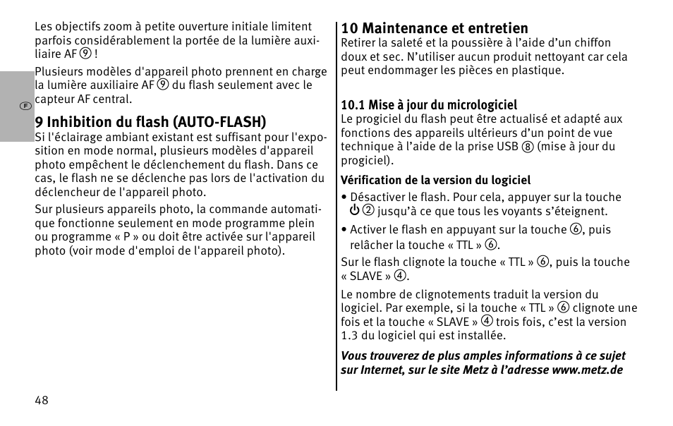 Metz MECABLITZ 26 AF-1 digital User Manual | Page 48 / 164