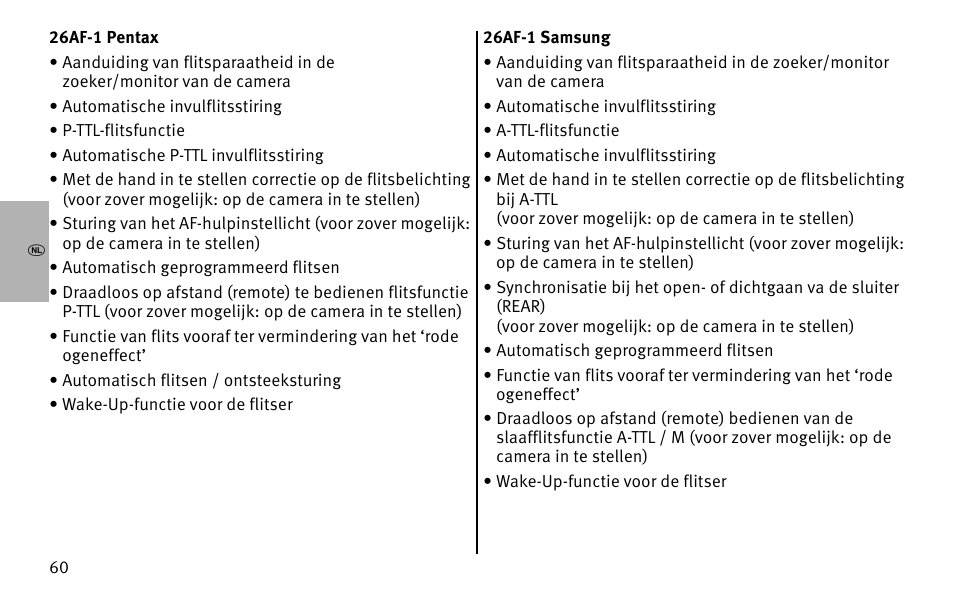 Metz MECABLITZ 26 AF-1 digital User Manual | Page 60 / 164