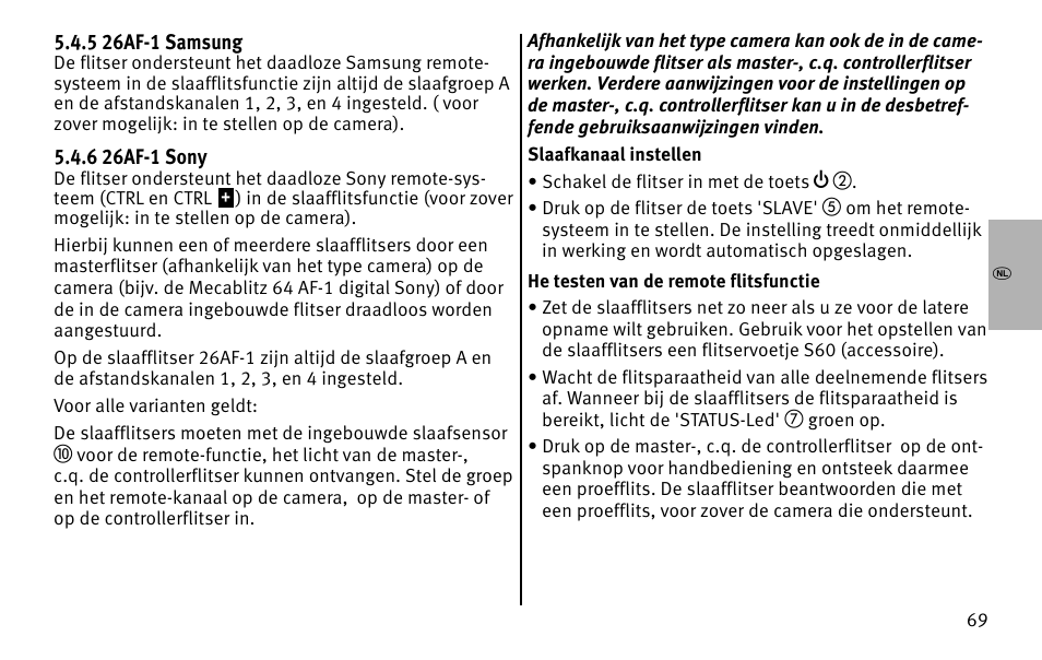 Metz MECABLITZ 26 AF-1 digital User Manual | Page 69 / 164
