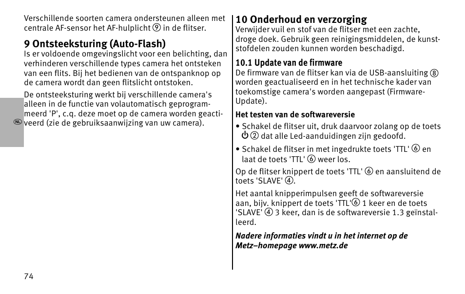 Metz MECABLITZ 26 AF-1 digital User Manual | Page 74 / 164