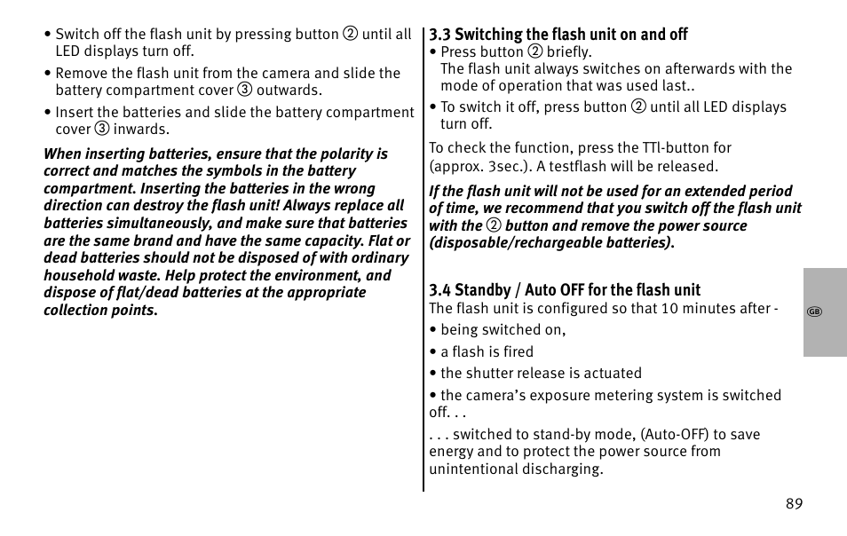 Metz MECABLITZ 26 AF-1 digital User Manual | Page 89 / 164