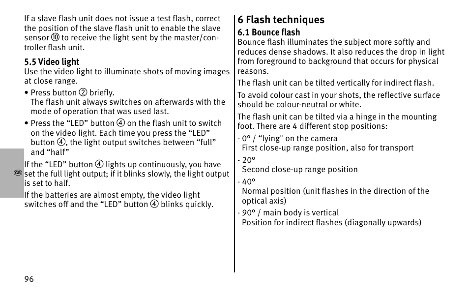 6 flash techniques | Metz MECABLITZ 26 AF-1 digital User Manual | Page 96 / 164
