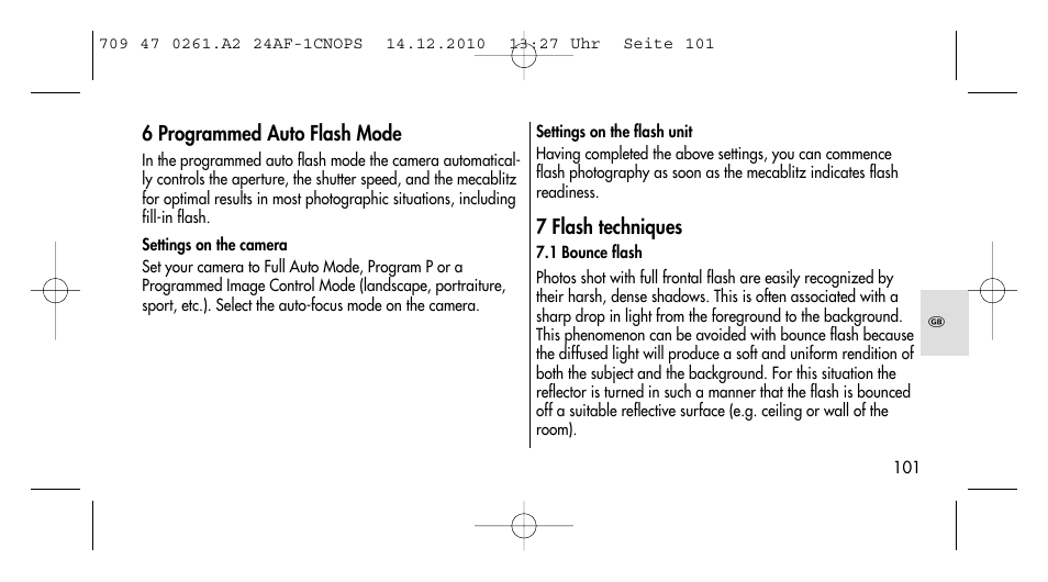 Metz MECABLITZ 24 AF-1 C_N_O_P_S digital User Manual | Page 101 / 164