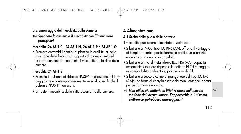 Metz MECABLITZ 24 AF-1 C_N_O_P_S digital User Manual | Page 113 / 164
