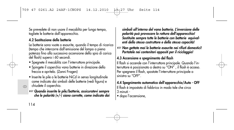 Metz MECABLITZ 24 AF-1 C_N_O_P_S digital User Manual | Page 114 / 164