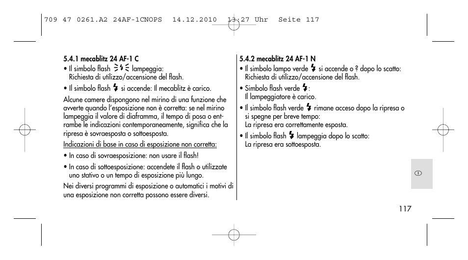 Metz MECABLITZ 24 AF-1 C_N_O_P_S digital User Manual | Page 117 / 164