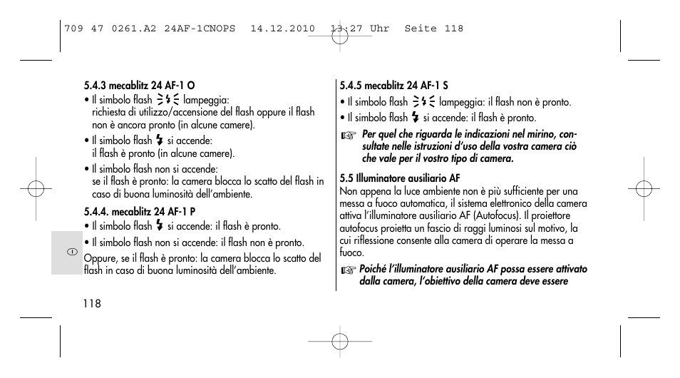 Metz MECABLITZ 24 AF-1 C_N_O_P_S digital User Manual | Page 118 / 164