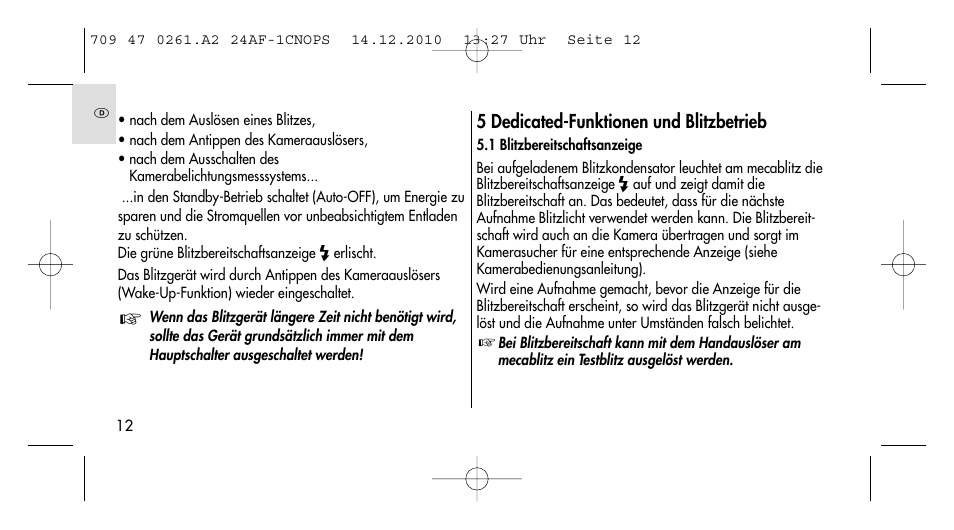 Metz MECABLITZ 24 AF-1 C_N_O_P_S digital User Manual | Page 12 / 164