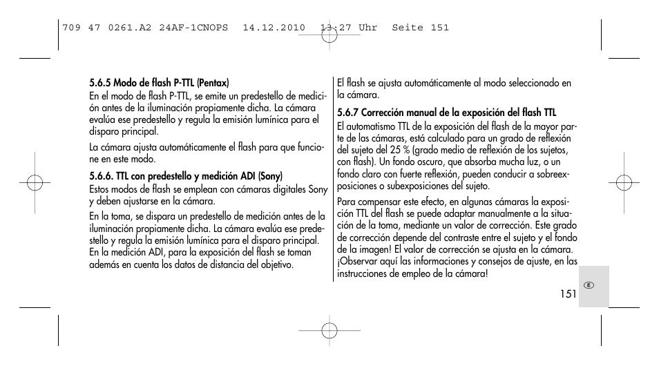 Metz MECABLITZ 24 AF-1 C_N_O_P_S digital User Manual | Page 151 / 164
