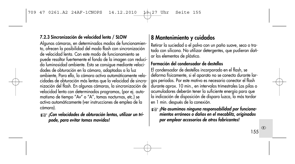 Metz MECABLITZ 24 AF-1 C_N_O_P_S digital User Manual | Page 155 / 164