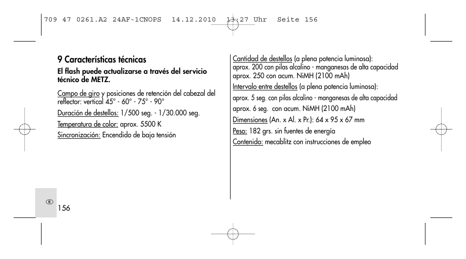 Metz MECABLITZ 24 AF-1 C_N_O_P_S digital User Manual | Page 156 / 164