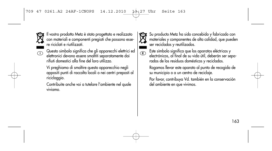 Metz MECABLITZ 24 AF-1 C_N_O_P_S digital User Manual | Page 163 / 164