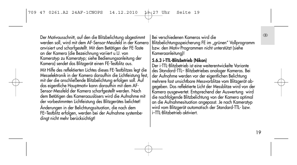 Metz MECABLITZ 24 AF-1 C_N_O_P_S digital User Manual | Page 19 / 164