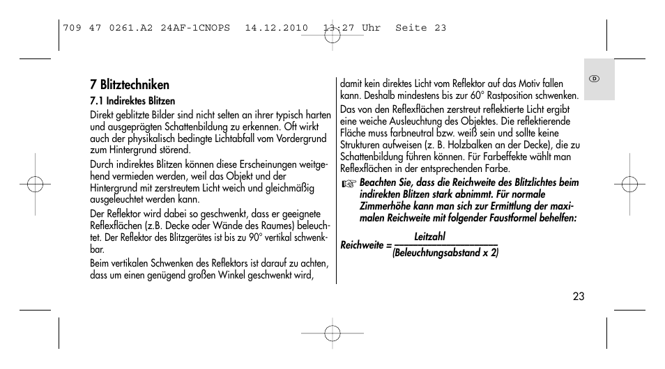 Metz MECABLITZ 24 AF-1 C_N_O_P_S digital User Manual | Page 23 / 164